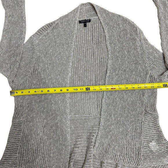 Eileen Fisher Open Cardigan Peplum Hem Ivory SZ Large Quiet Luxury Old Money - Picture 7 of 9